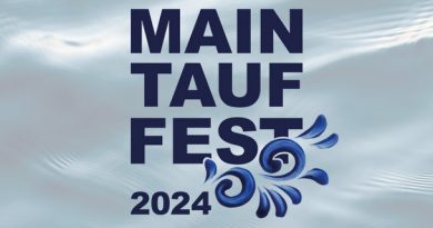 MAIN TAUF FEST 2024 - daneben stilisiertes Wasser
