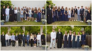 Vier Fotos mit Konfirmandinnen und Konfirmanden, die zu einer Gesamtcollage zusammengestellt wurden.